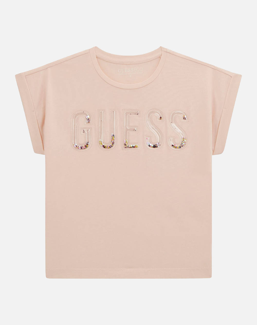 GUESS MIDI SS T-SHIRT - MID ORGANIC CO STR JERSEY 160 BLUZA G