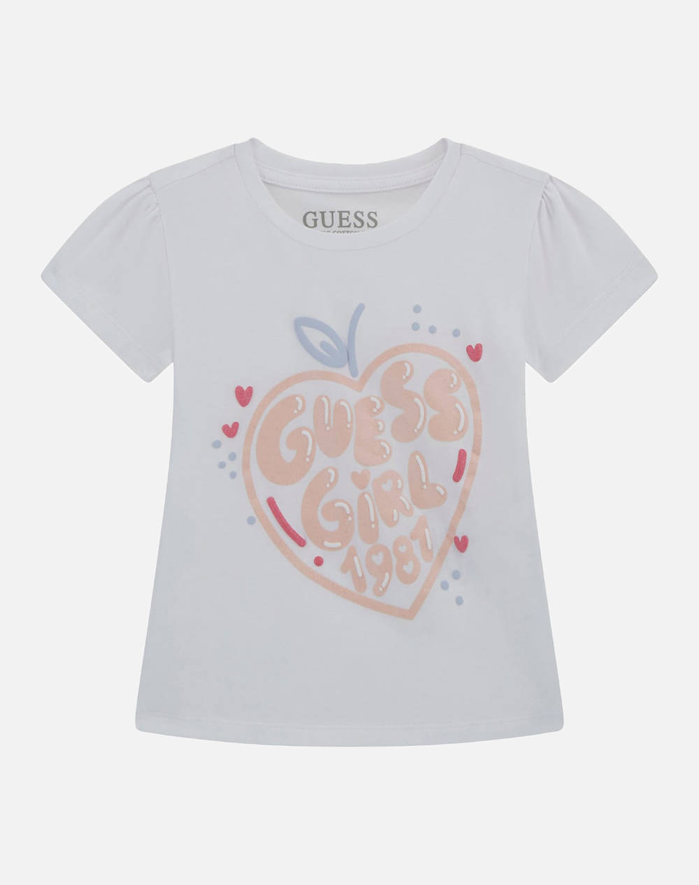 GUESS HIGH LOW SS T-SHIRT - MID ORGANIC CO STR JERSEY 160 BLUZA G