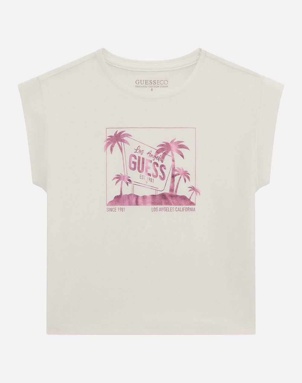 GUESS MIDI SS T-SHIRT - MID ORGANIC CO STR JERSEY 160 BLUZA G