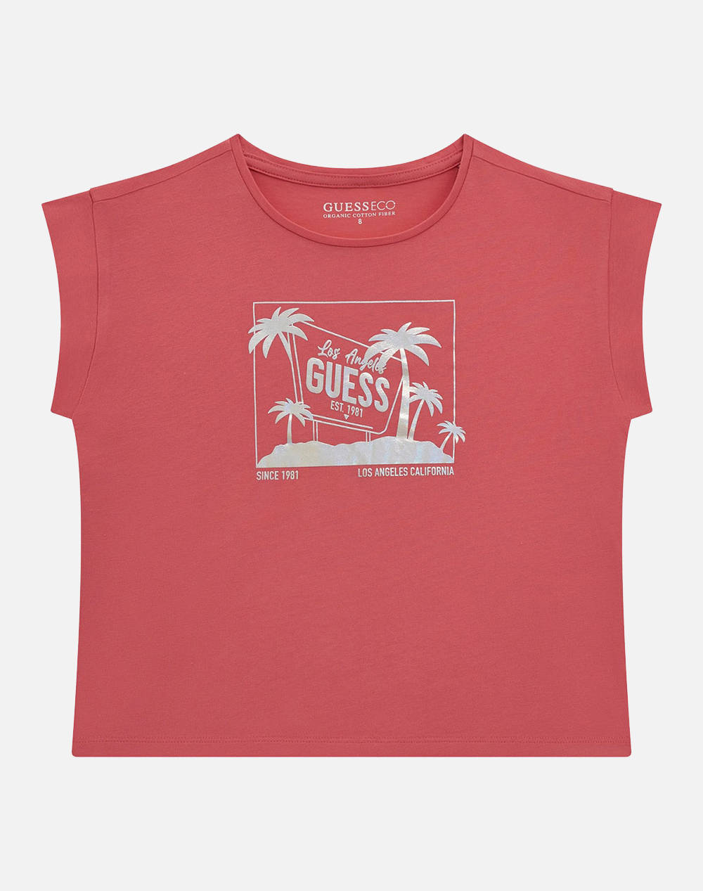 GUESS MIDI SS T-SHIRT - MID ORGANIC CO STR JERSEY 160 BLUZA G