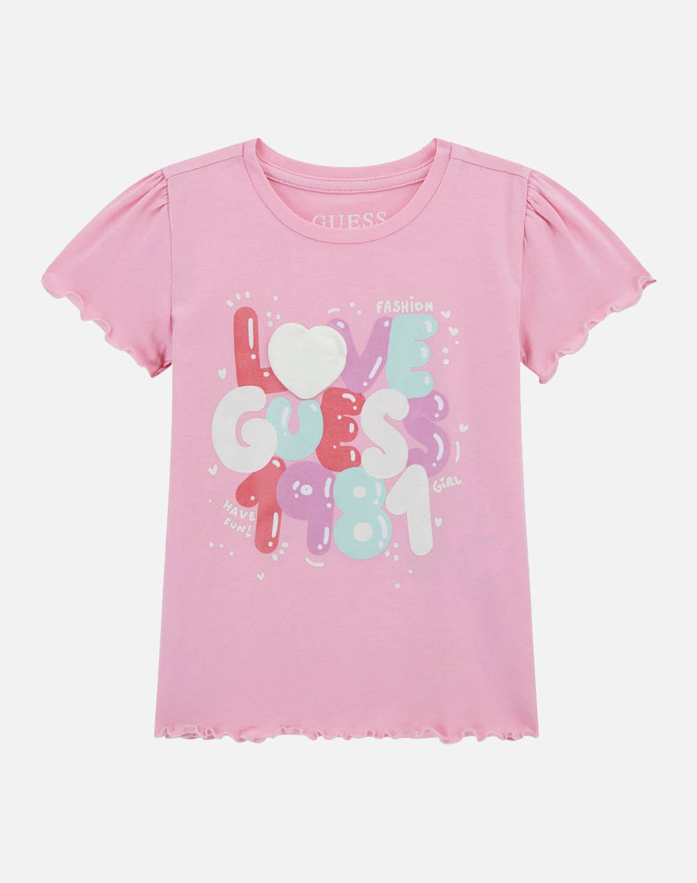 GUESS SS T-SHIRT - MID ORGANIC CO STR JERSEY 160 BLUZA G