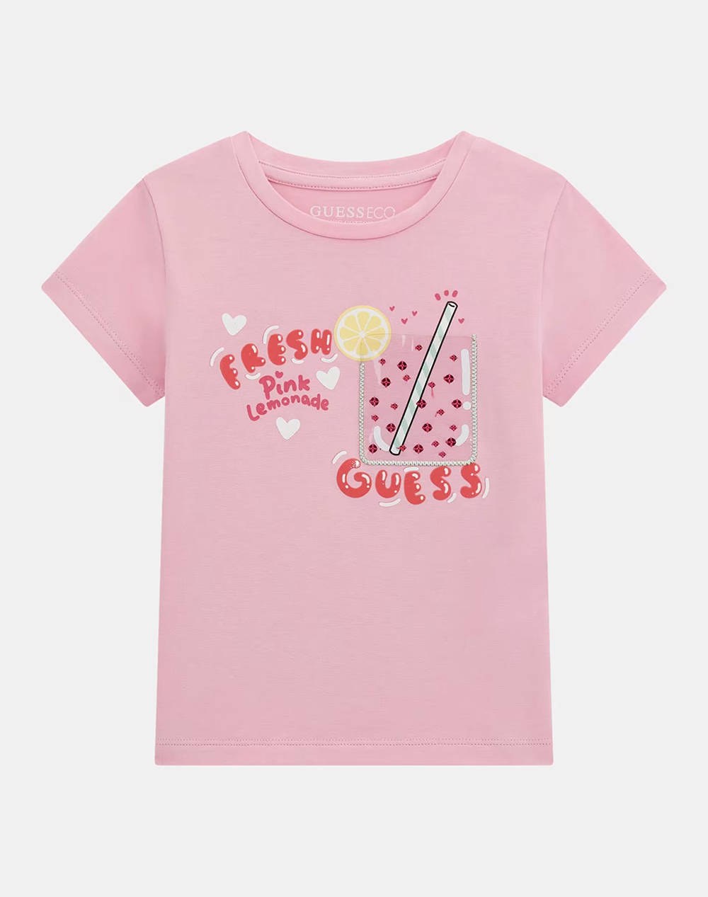 GUESS SS T-SHIRT - MID ORGANIC CO STR JERSEY 160 BLUZA DE COPII GIRL