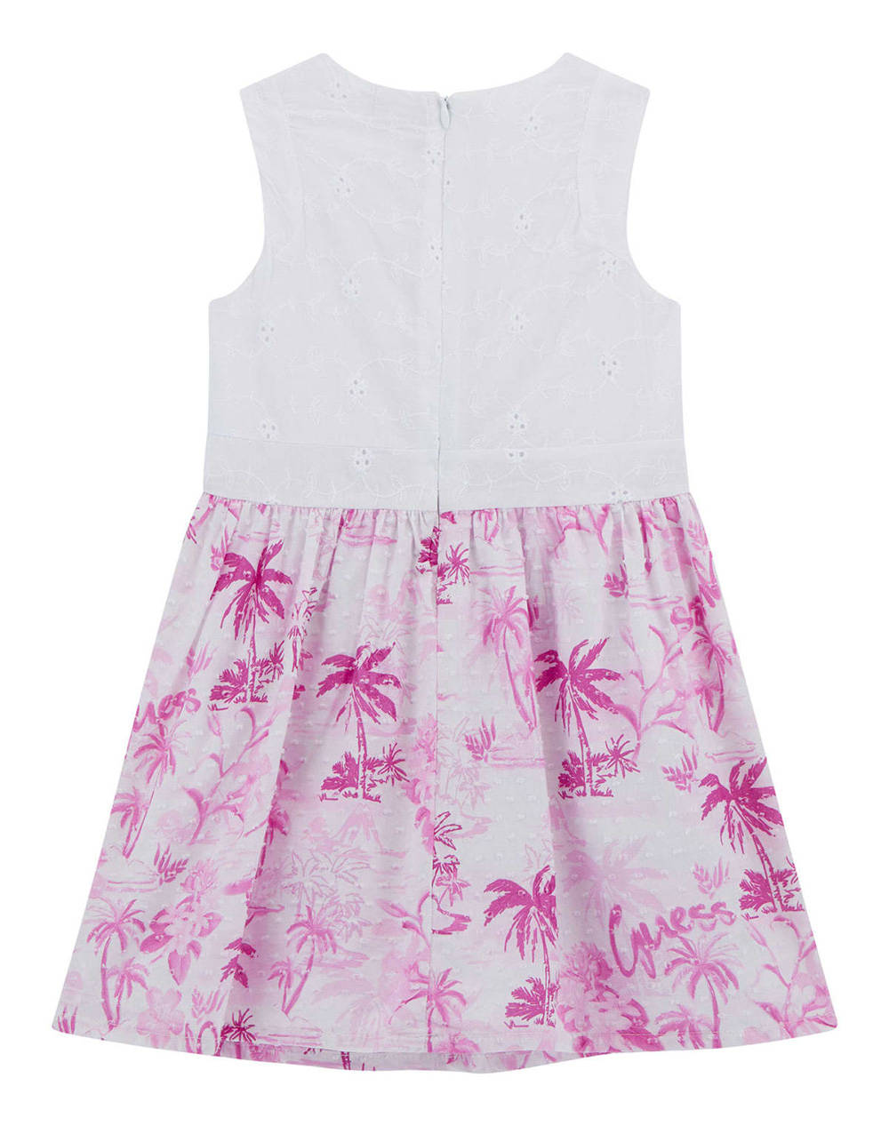 GUESS MIXED FABRIC SS DRES - SANGALLO MUSLIN GRAPES COTTON ROCHIE DE COPII GIRL