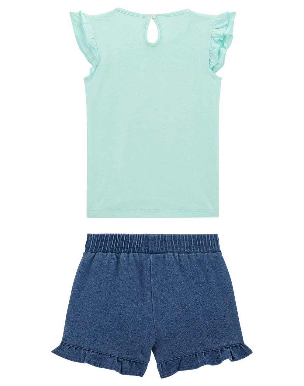 GUESS SET SST-SHIRT+STRDEN - MID ORGANIC CO STR JERSEY 160 SET COPII GIRL