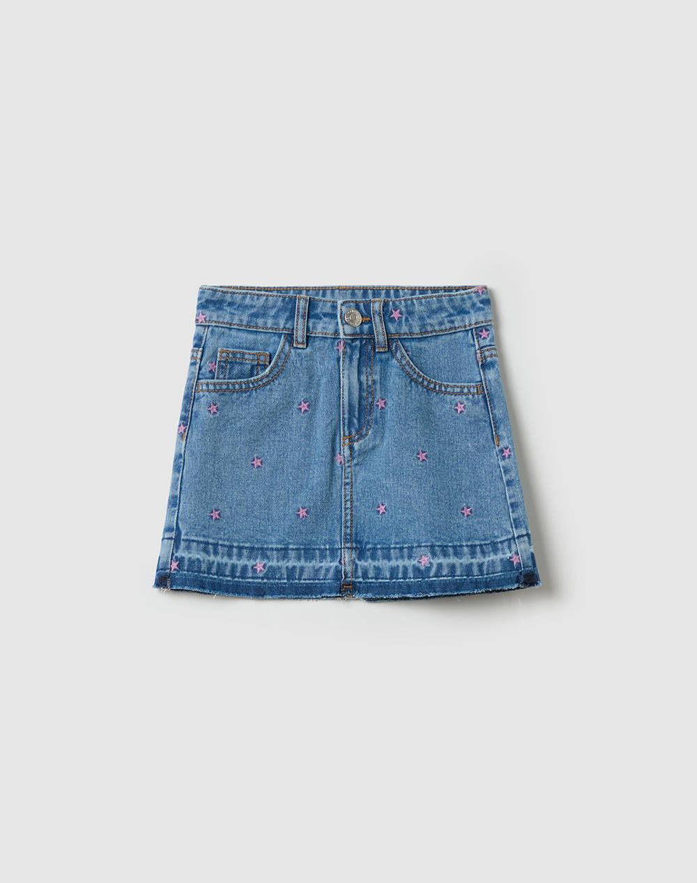 OVS DENIM SKIRT W/EMBROIDERY