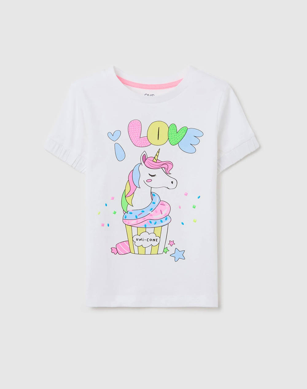 OVS T-SHIRT S/S W/EMBRO
