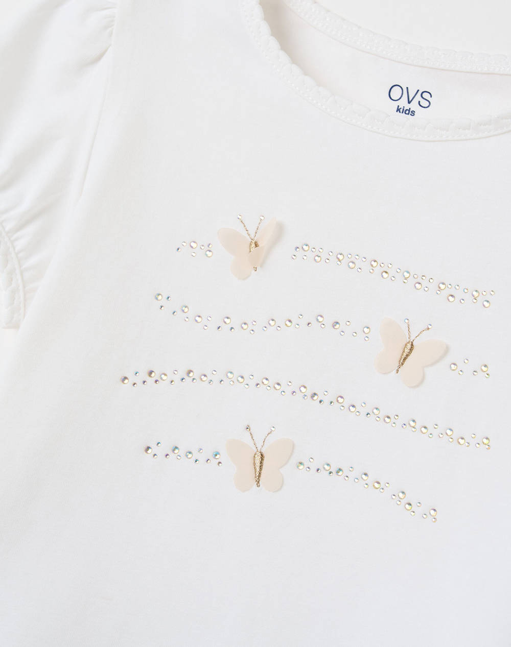 OVS TS SS WITH ORGANZA/STRASS