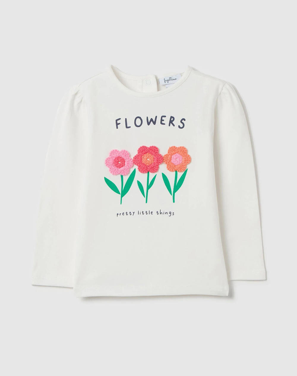 OVS T-SHIRT W/CROCHET FLOWERS
