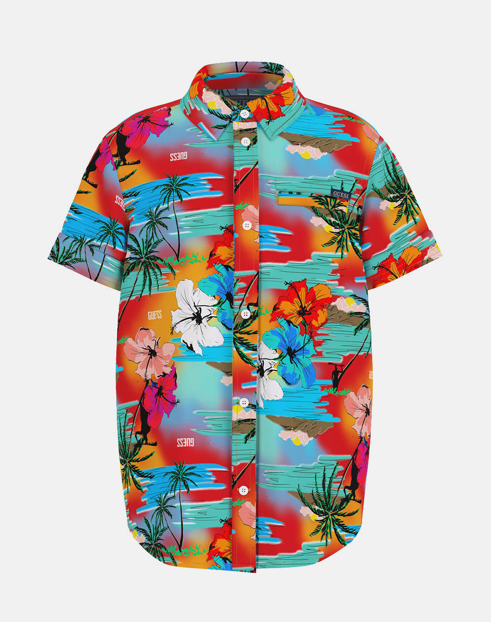 GUESS VISCOSE SS SHIRT - VISCOSE POPLIN 120 BLUZA DE COPII BOY