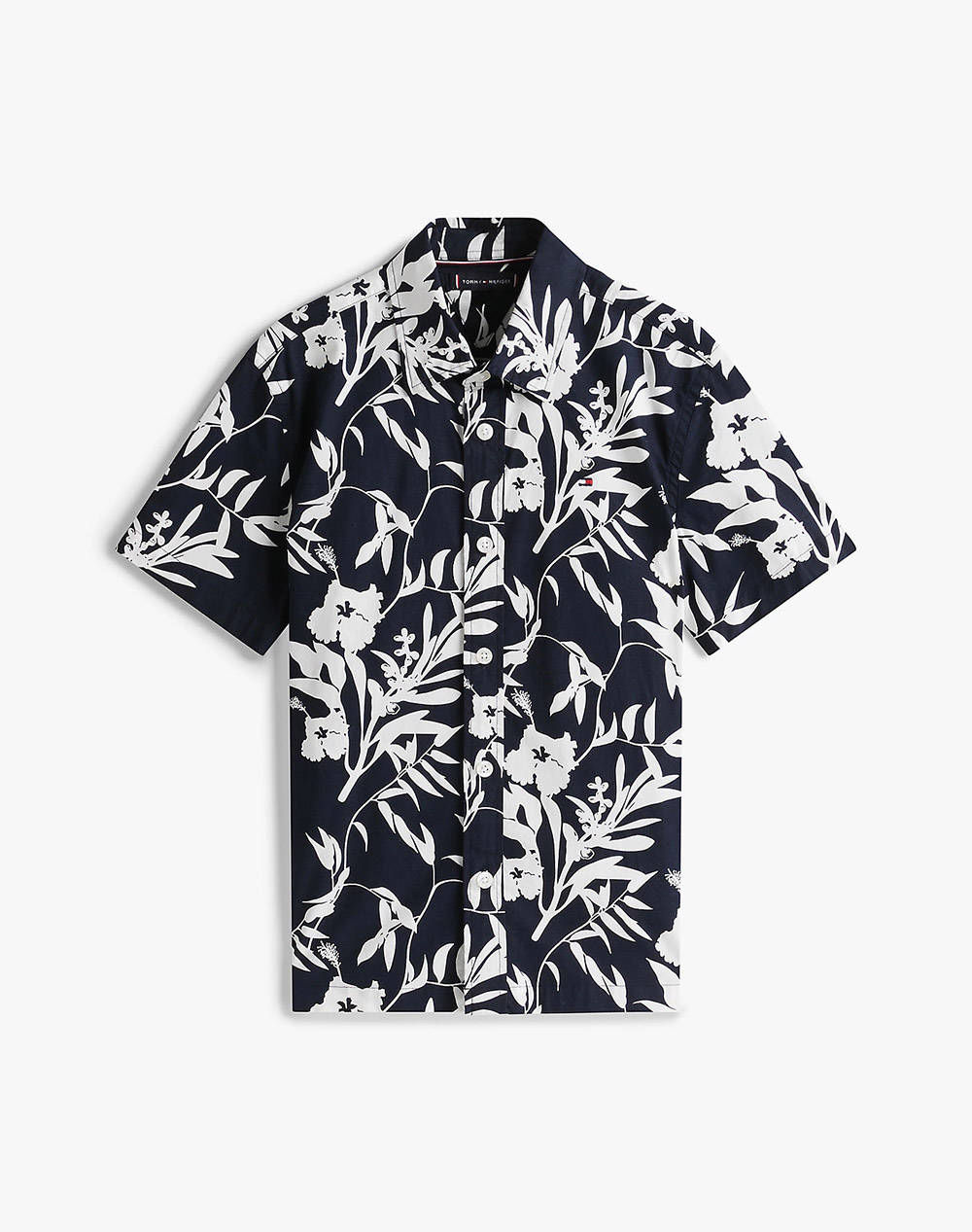 TOMMY HILFIGER STRETCH POPLIN PRINTED SHIRT SS