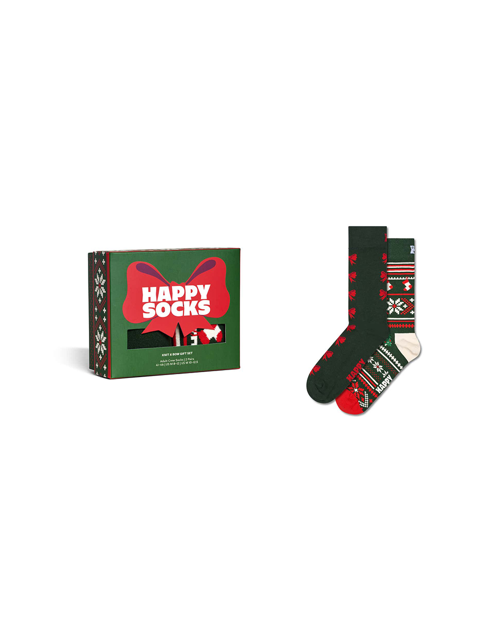 HAPPY SOCKS 2-Pack Knit And Bow Socks Gift Set