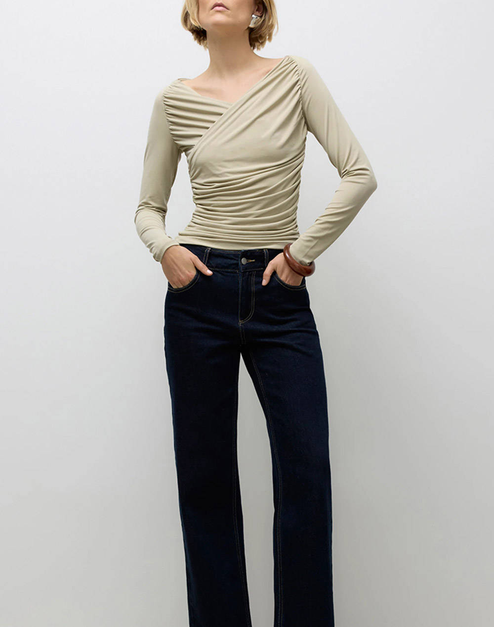 AWARE BY VERO MODA AWSOPHIA LS V-NECK WRAP TOP