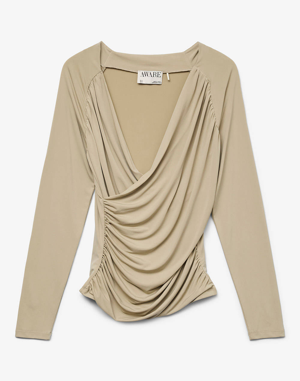 AWARE BY VERO MODA AWSOPHIA LS V-NECK WRAP TOP