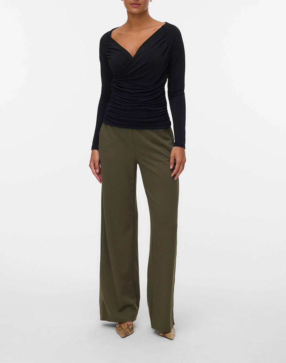 AWARE BY VERO MODA AWSOPHIA LS V-NECK WRAP TOP