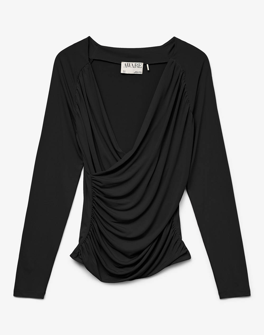 AWARE BY VERO MODA AWSOPHIA LS V-NECK WRAP TOP