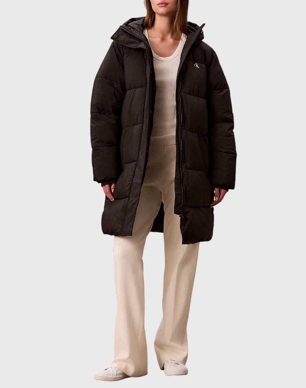 CALVIN KLEIN BELTED MIDWEIGHT LONG PUFFER