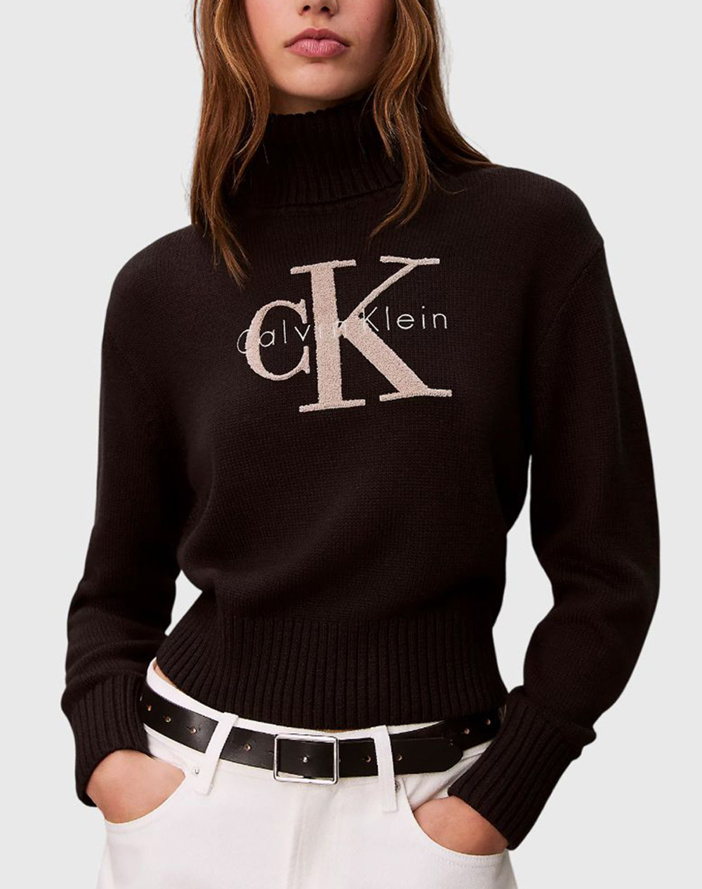 CALVIN KLEIN CHENILLE MONOLOGO SWEATER