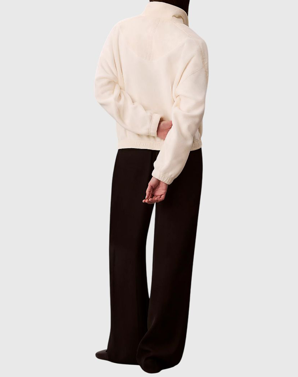 CALVIN KLEIN 1/4 ZIP MIXED MEDIA POLAR FLEECE