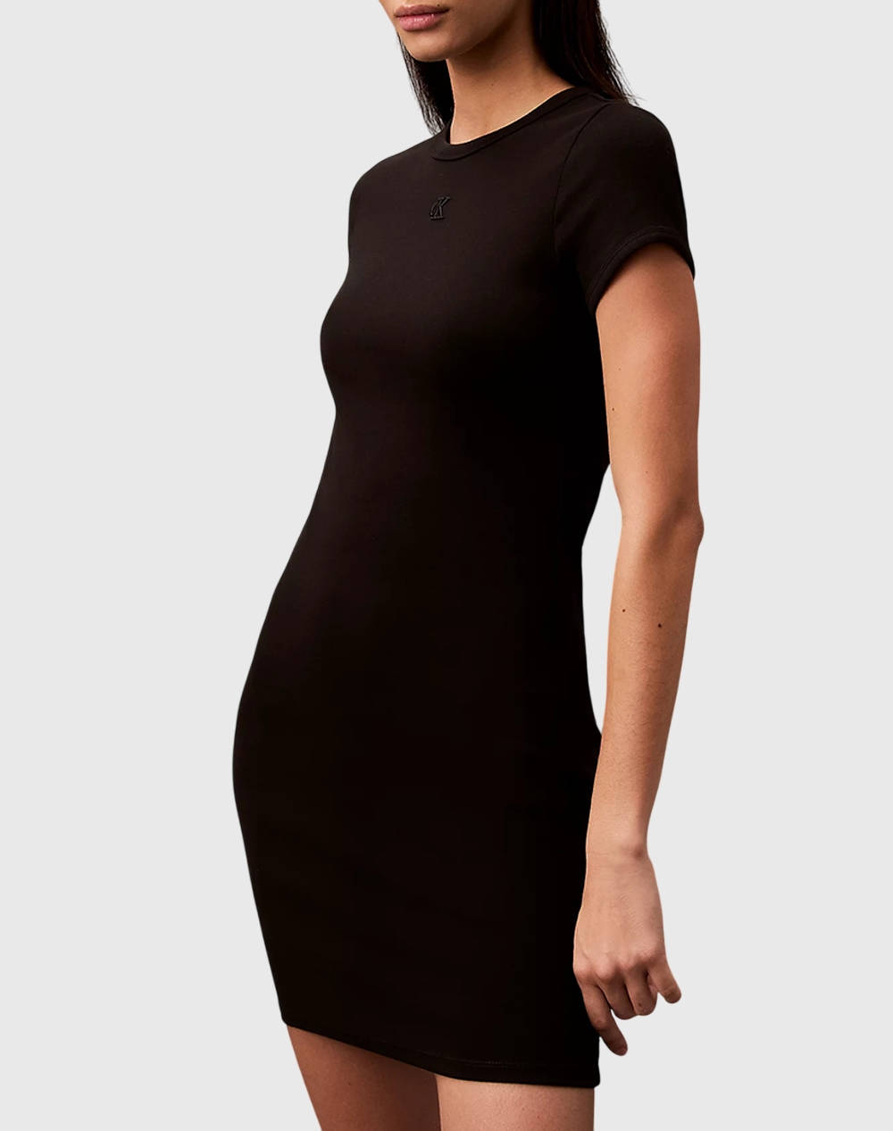 CALVIN KLEIN SS CO CONTOUR 1X1 RIB MINI DRESS