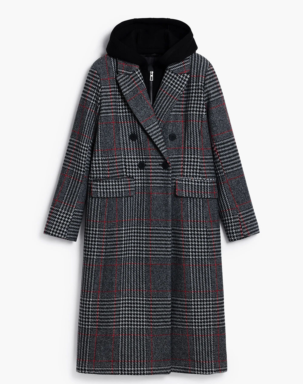 DESIGUAL COAT_CAPUCHA_CHECK PALTON DE DAMA