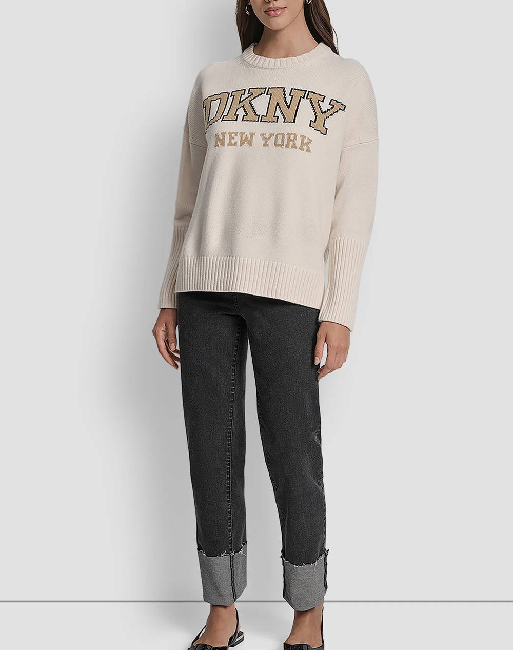 DKNY DJ4R0362 LOGO PULOVER CU MANECA LUNGA DKNY