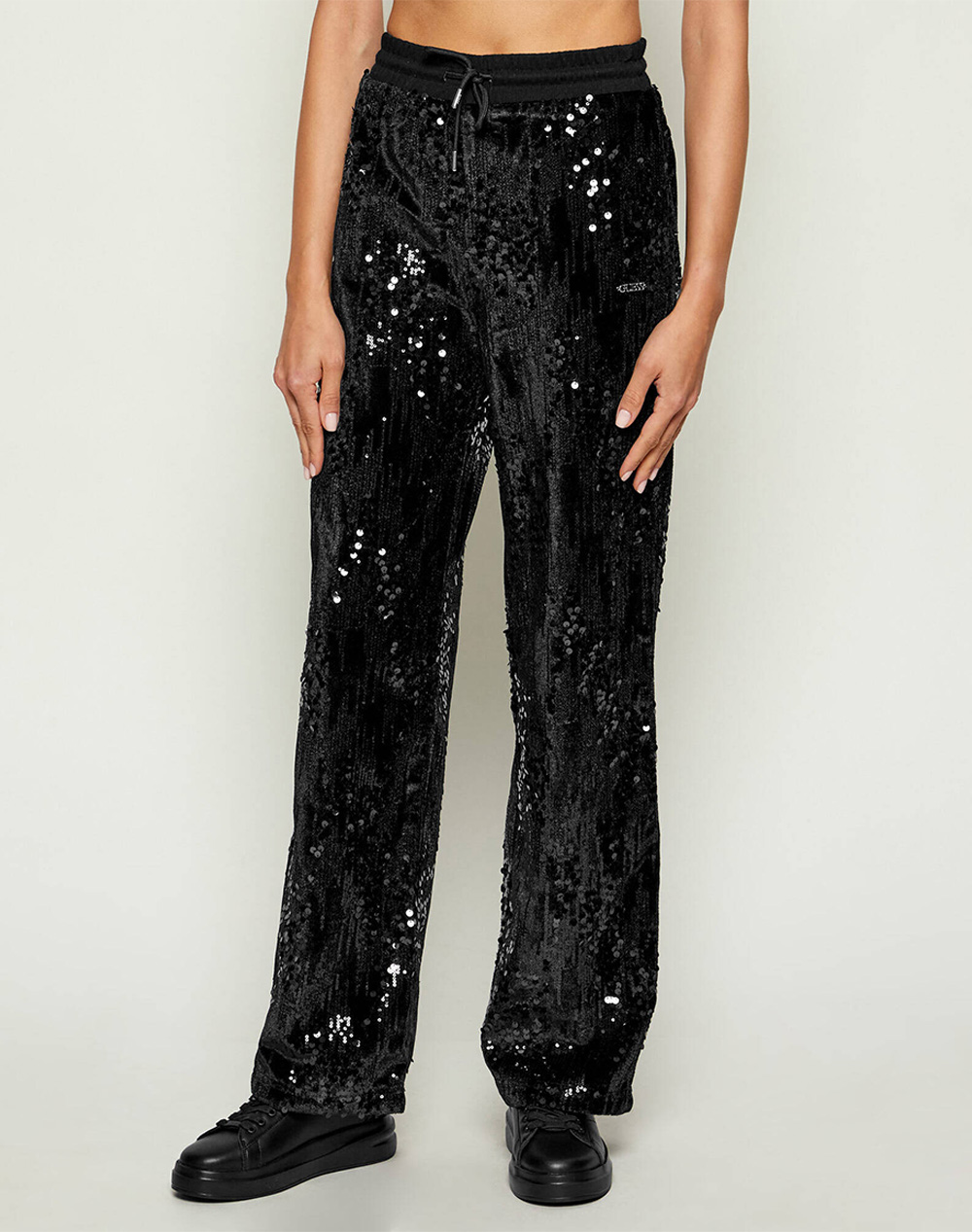 GUESS SEQUINS WIDE LEG PANTS PANTALONI DE DAMA