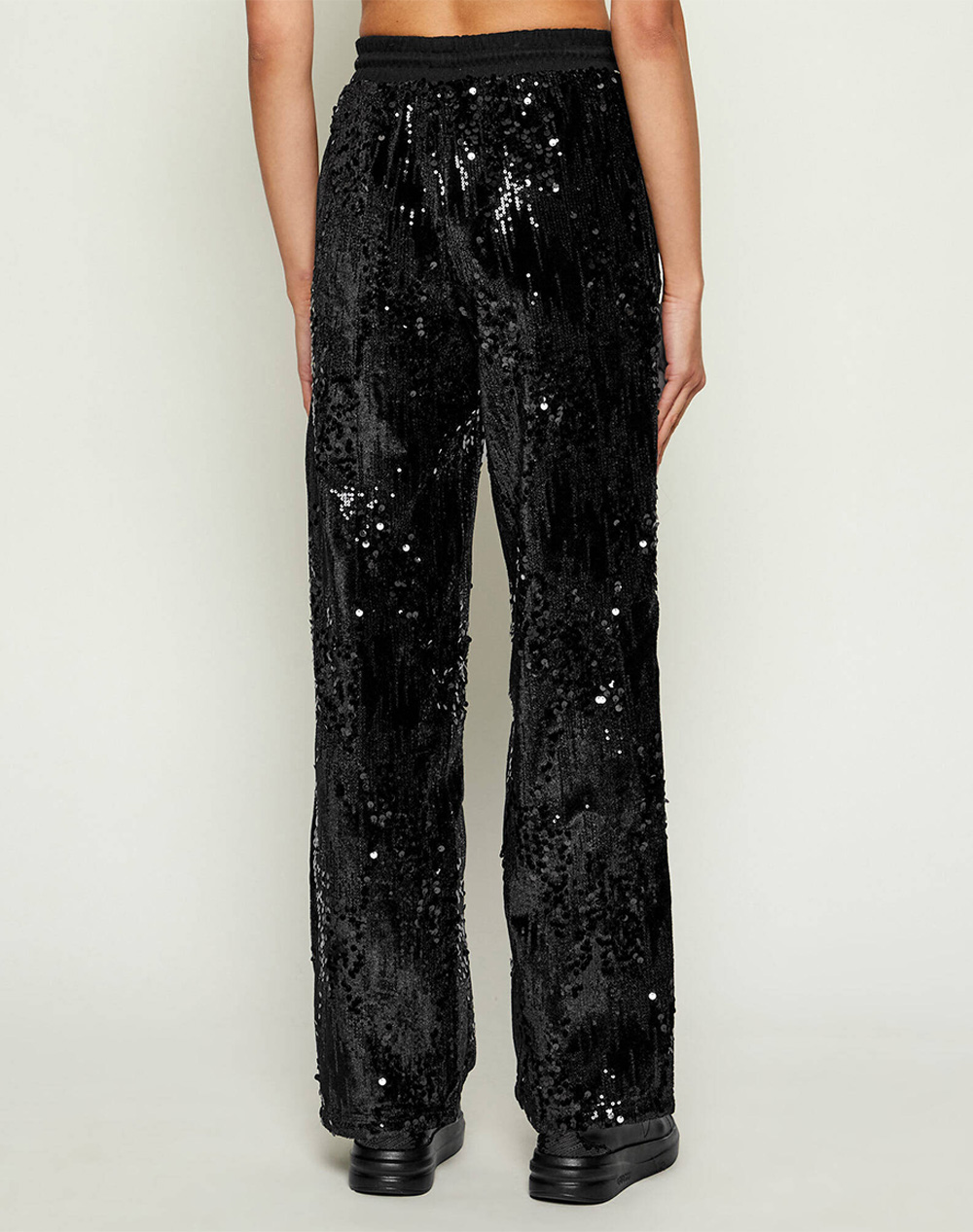 GUESS SEQUINS WIDE LEG PANTS PANTALONI DE DAMA