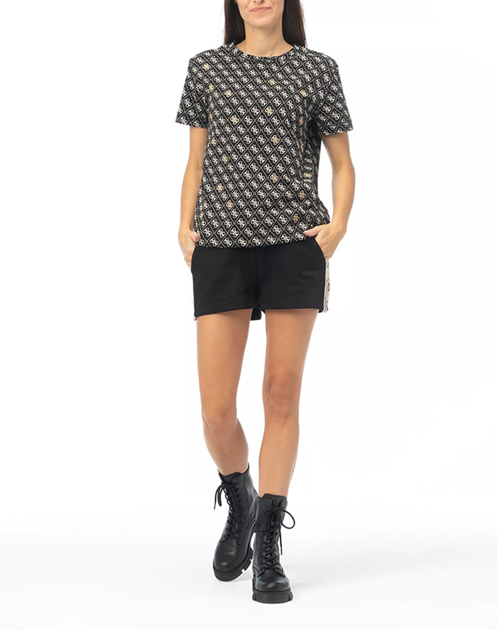 GUESS 4G RHOMBUS STUDS SS T-SHIRT BLUZA DE DAMA