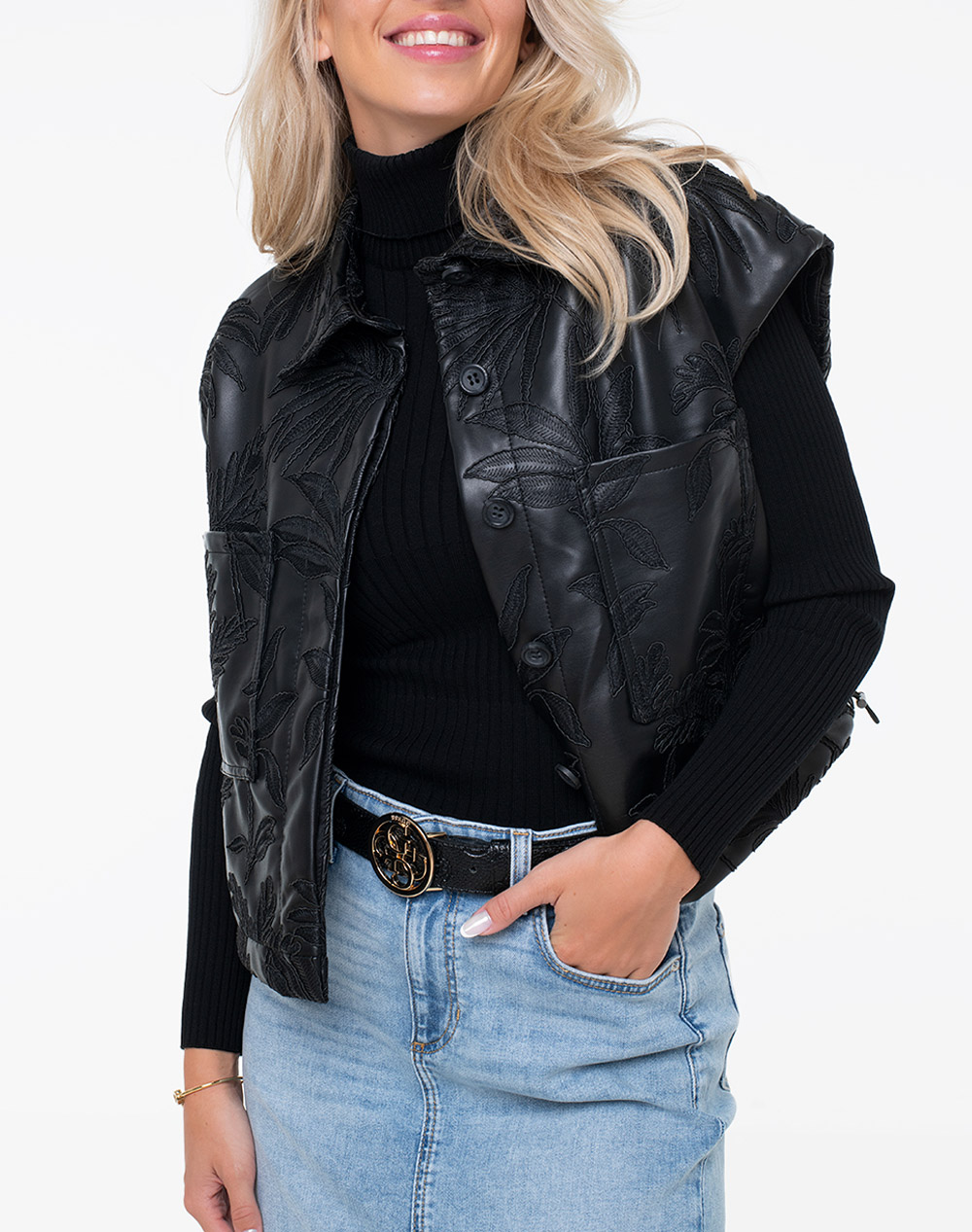 GUESS CHANTAL PU EMBRO VEST GEACA DE DAMA