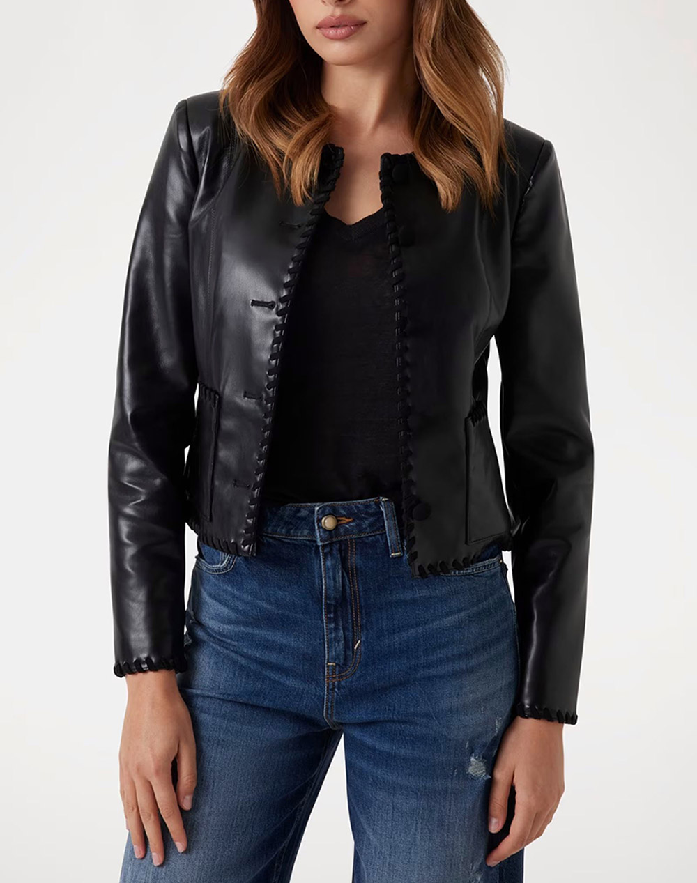 GUESS LEONTINE EMBRO STITCH JACKET GEACA DE DAMA