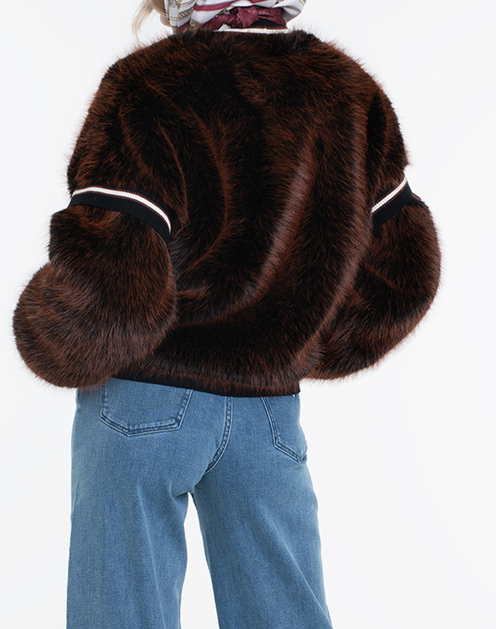 GUESS KATIA FAUX FUR RIB BOMBER GEACA DE DAMA