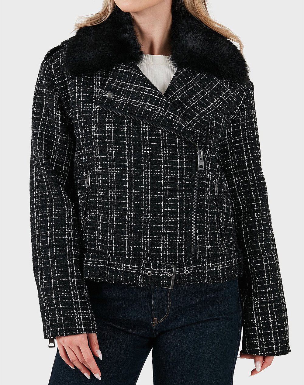 GUESS SANDRA TWEED BIKER GEACA DE DAMA