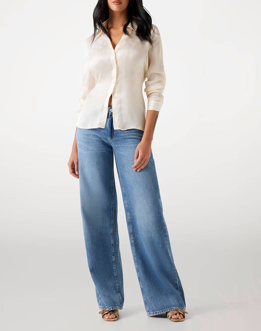 GUESS LS MARTHE LOGO SHIRT CAMASA DE DAMA