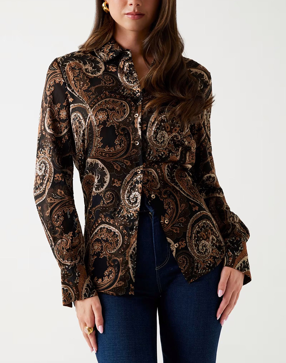 GUESS LS CLARISSE OVERSIZE SHIRT CAMASA DE DAMA