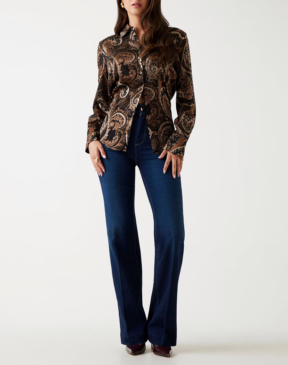 GUESS LS CLARISSE OVERSIZE SHIRT CAMASA DE DAMA