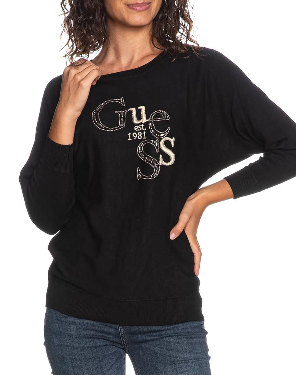 GUESS BAT SLEEVE KASSIDY LOGO SWTR BLUZA TRICOTATA DE DAMA