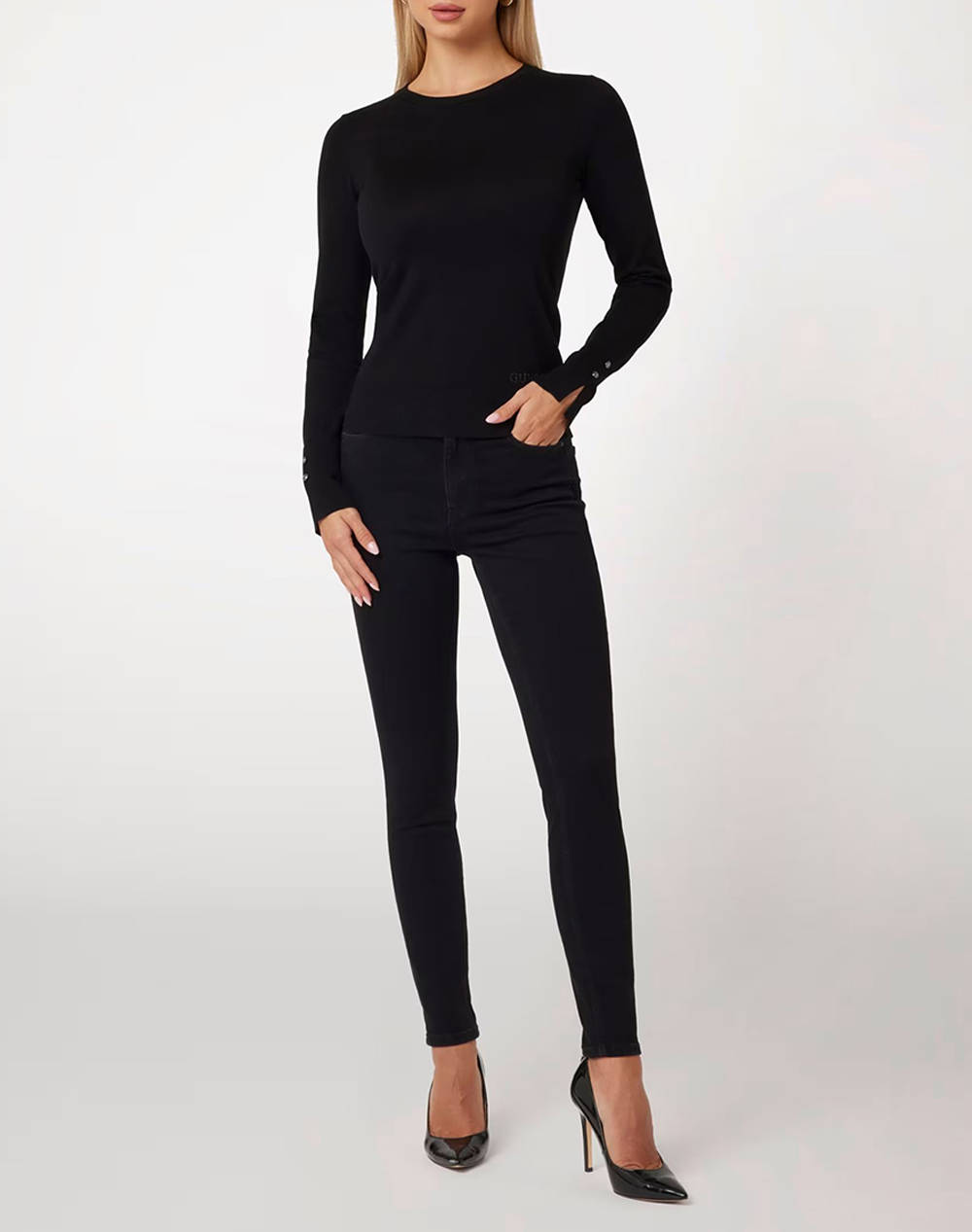 GUESS ELINOR RN LS SWTR BLUZA TRICOTATA DE DAMA