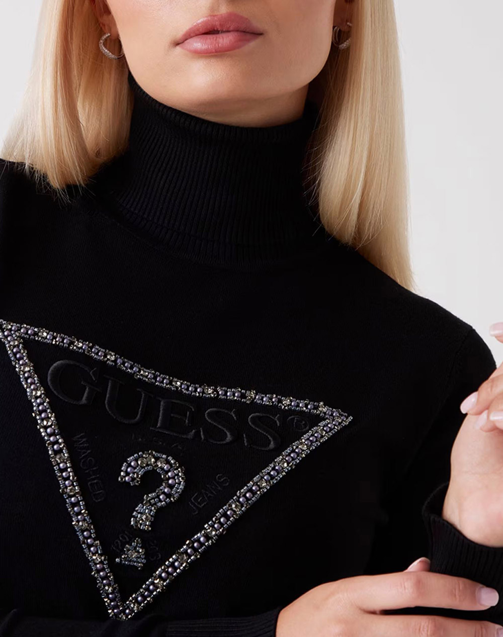 GUESS LS TN MELANIE TRIANGLE LOGO SW TRICOTAT DE DAMA