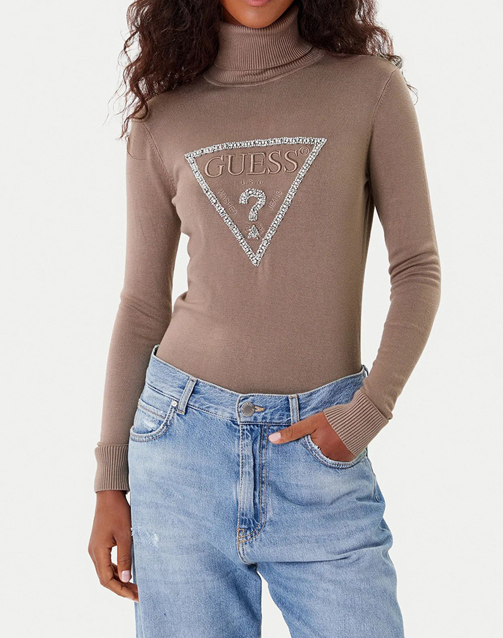 GUESS LS TN MELANIE TRIANGLE LOGO SW TRICOTAT DE DAMA