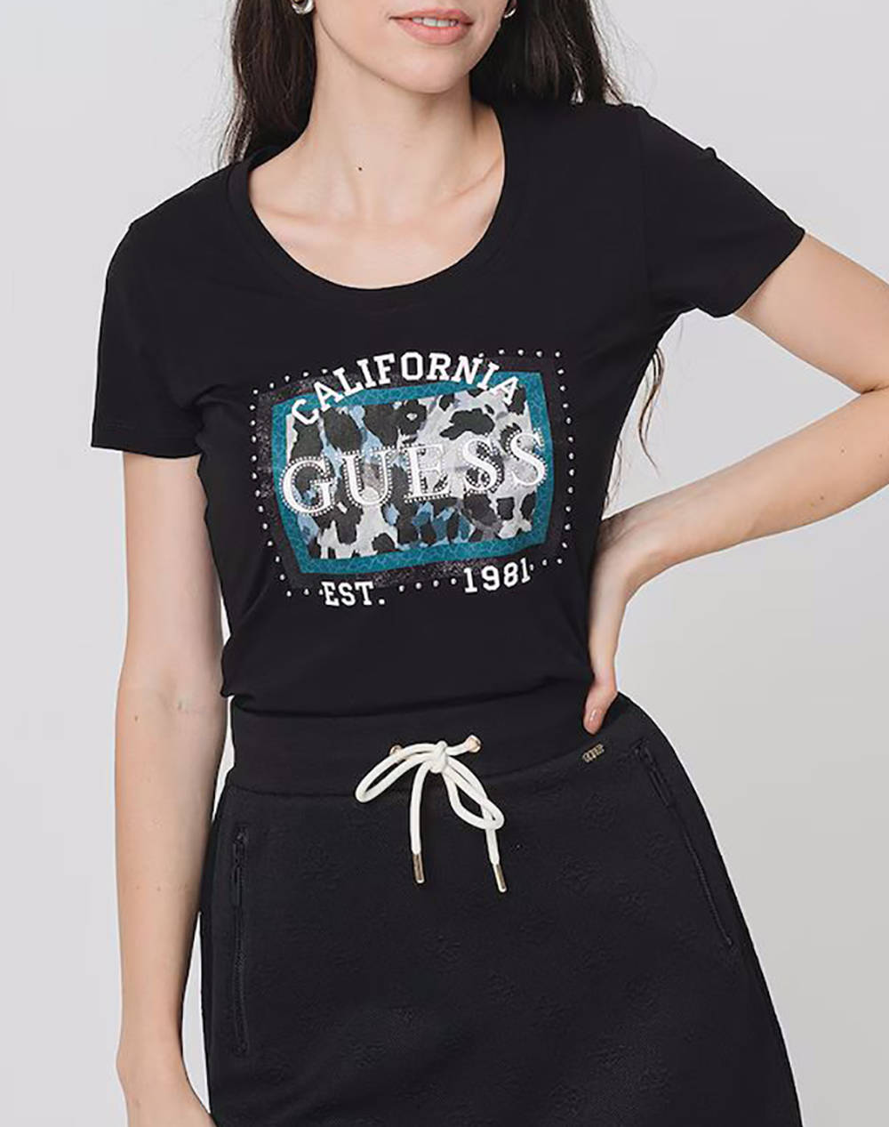 GUESS CN SS ANIMALIER BOXY PRINT BLUZA DE DAMA