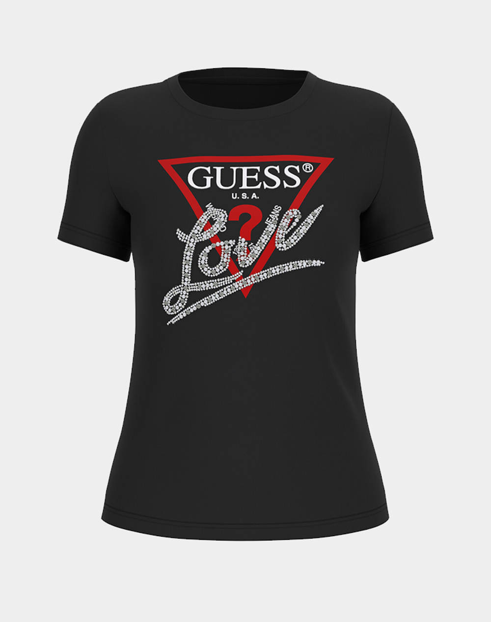GUESS SS CN PEARLS LOVE TRIANGLE TEE BLUZA DE DAMA