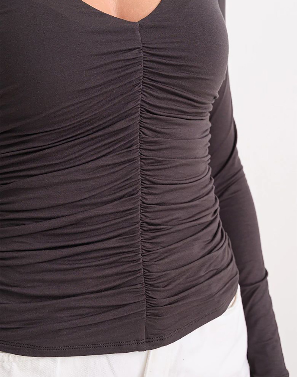 GUESS LS V-NECK AYLEEN TOP BLUZA DE DAMA