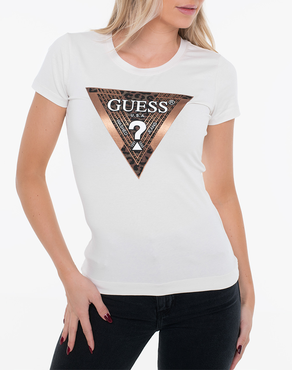 GUESS SS CN LEO TRIANGLE TEE BLUZA DE DAMA