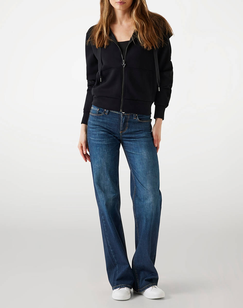 GUESS NEW HOODED SCUBA SWEATSHIRT JACKET DE DAMA