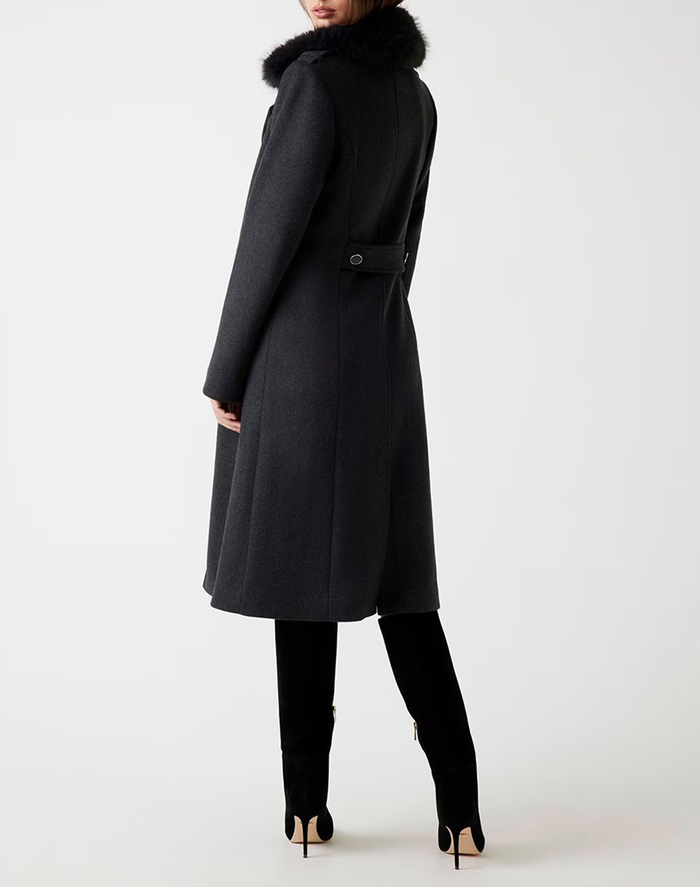 GUESS KAROLE FUR COLLAR COAT WOMEN