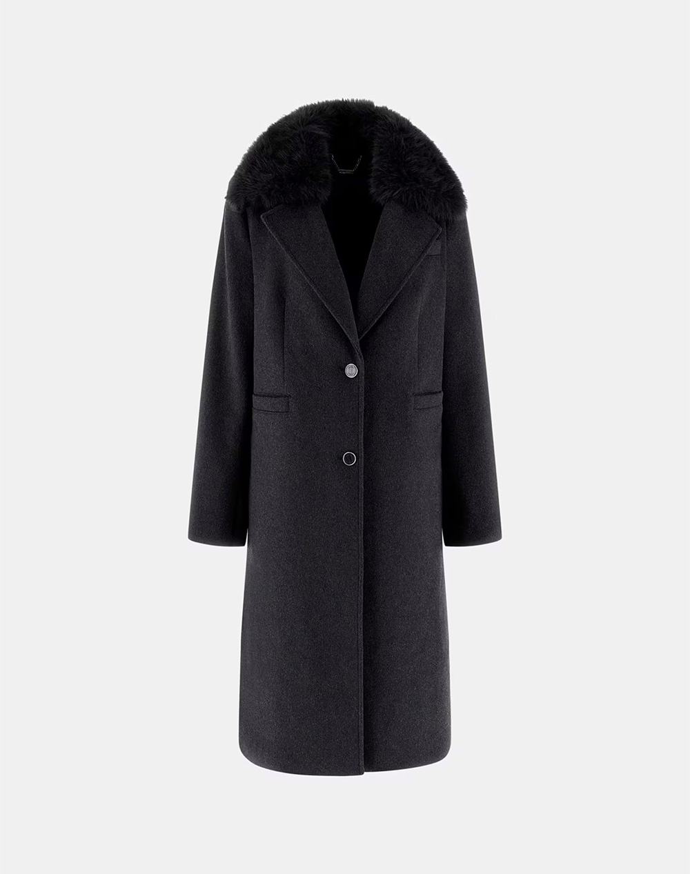 GUESS KAROLE FUR COLLAR COAT WOMEN