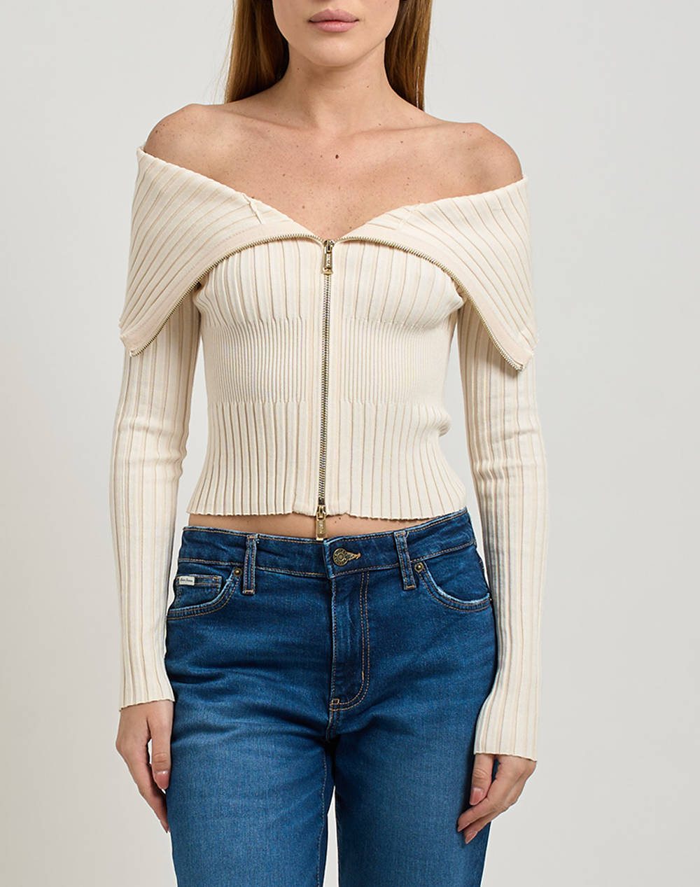 GUESS LS KATHRYN ZIPPED CARDI SWTR CARDIGAN DE DAMA