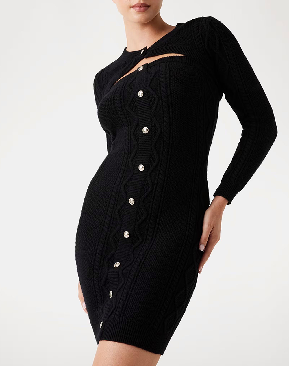 GUESS LS SHRUG CABLE DAPHNE DRS ROCHIE DE DAMA