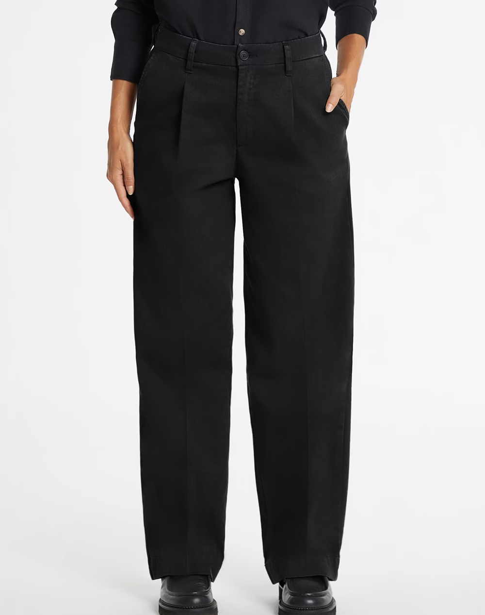 GUESS JEANS GJ WIDE LEG TROUSER - ECO ORG CO CLASSIC RG TWILL340 PANTALONI DE DAMA