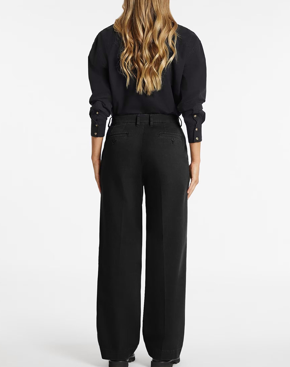 GUESS JEANS GJ WIDE LEG TROUSER - ECO ORG CO CLASSIC RG TWILL340 PANTALONI DE DAMA